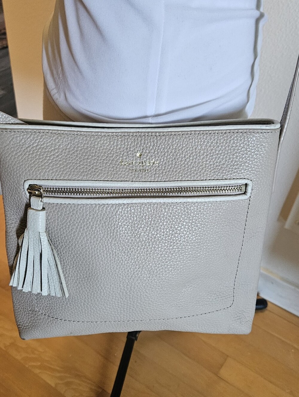 Kate Spade Chester Street Crossbody Bag Blush Pink And Ivory Pebbled Leather